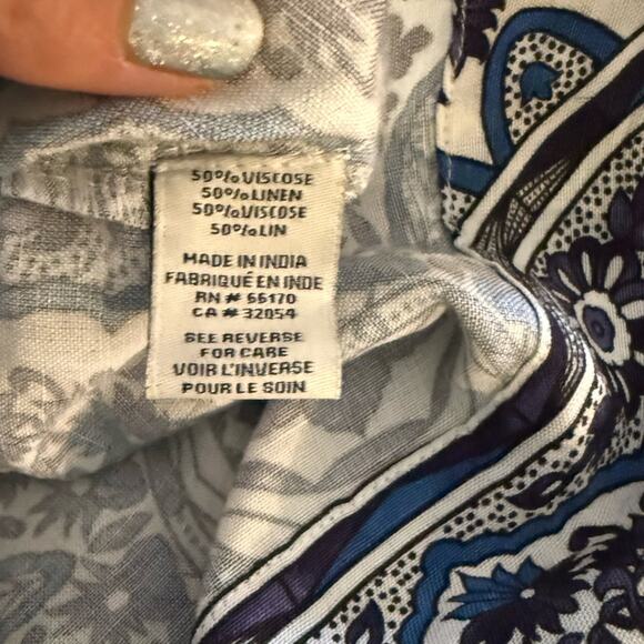 Ranna Gill Tie-Back Cut Out Jumpsuit L Boho Floral Wide Leg Smocked Resortwear - Picture 7 of 8